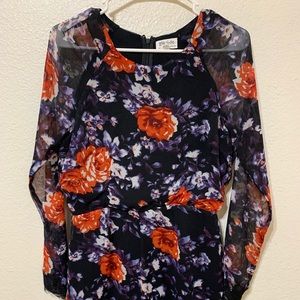 Love Sadie floral romper with eyelash lace